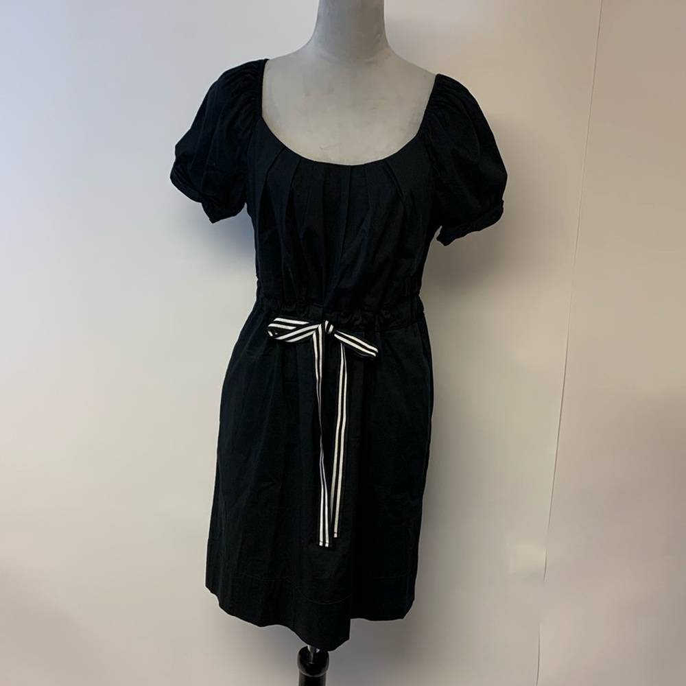 BCBGMAXAZRIA Dress Mini Peasant Feminine Puff Sleeves LBD Womens SZ M